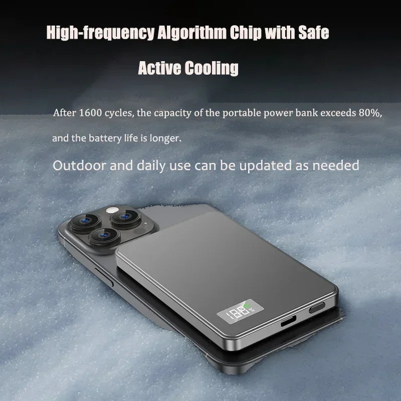 500000mAh Wireless Power Bank Portable Ultra-thin CCC Certified Magnetic Super Fast Charging Electronic Display For MagSafe 2026