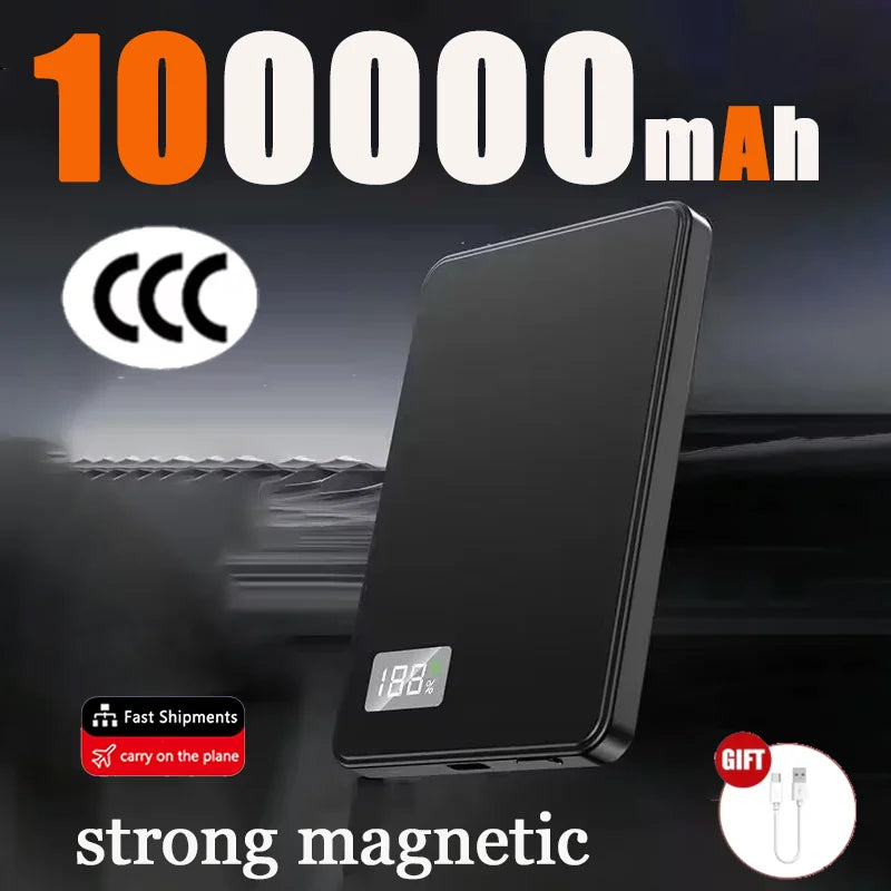 500000mAh Wireless Power Bank Portable Ultra-thin CCC Certified Magnetic Super Fast Charging Electronic Display For MagSafe 2026
