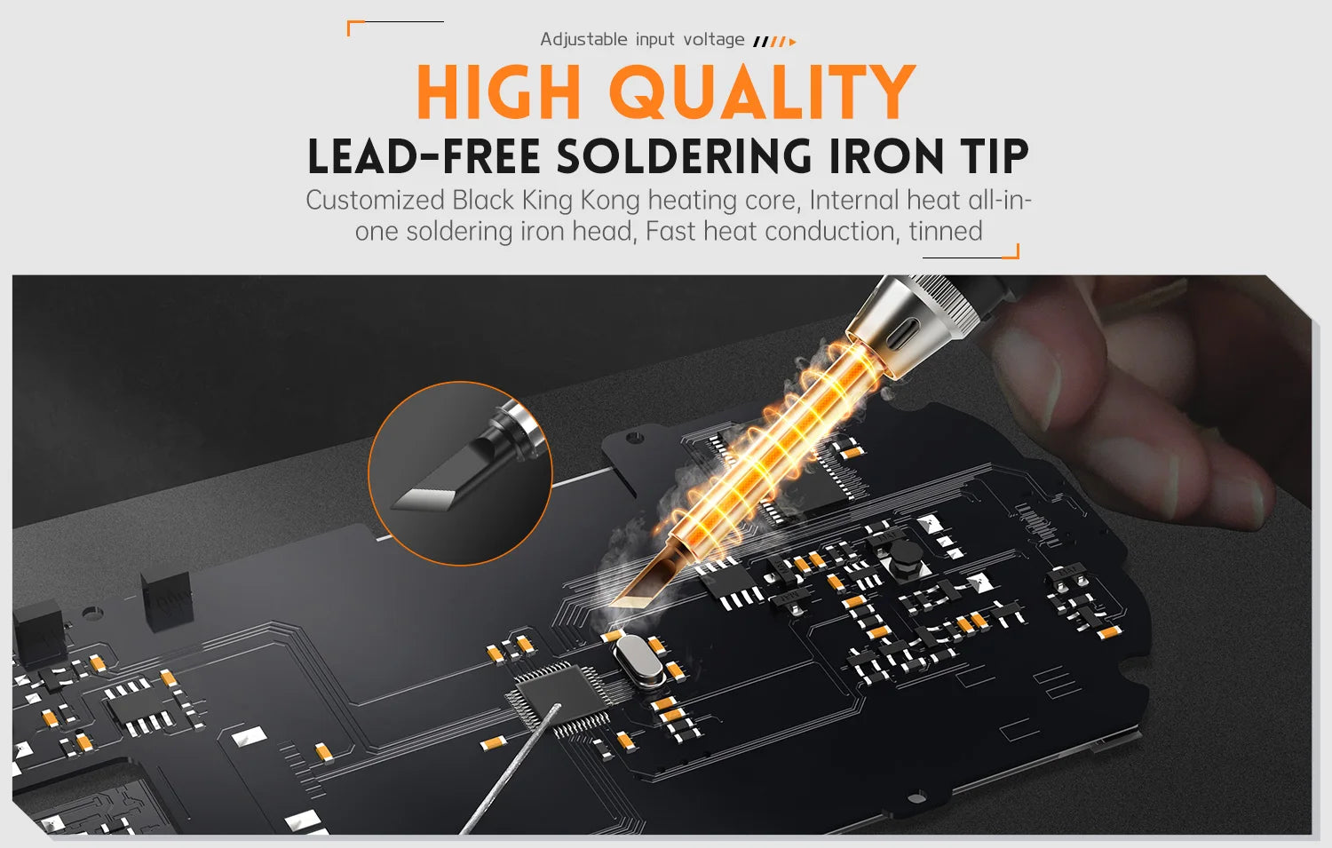 HS-01 Smart Soldering Iron PD 65W Adjustable Constant Temperature Fast Heating Portable