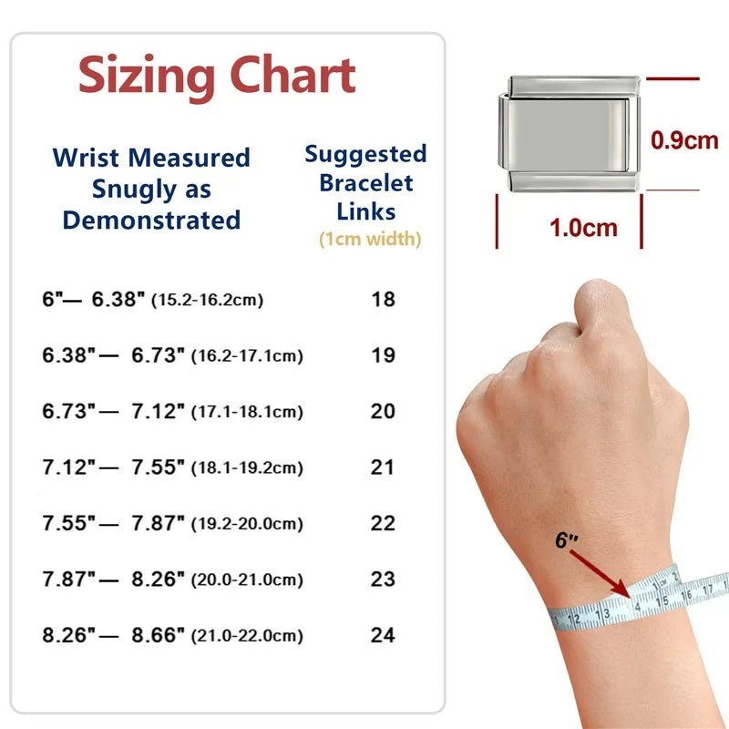 Personalized Black and White Moon Stars Cloud Italian Charm Links Fit 9mm Stainless Steel Bracelet Men Women DIY Making Gifts
