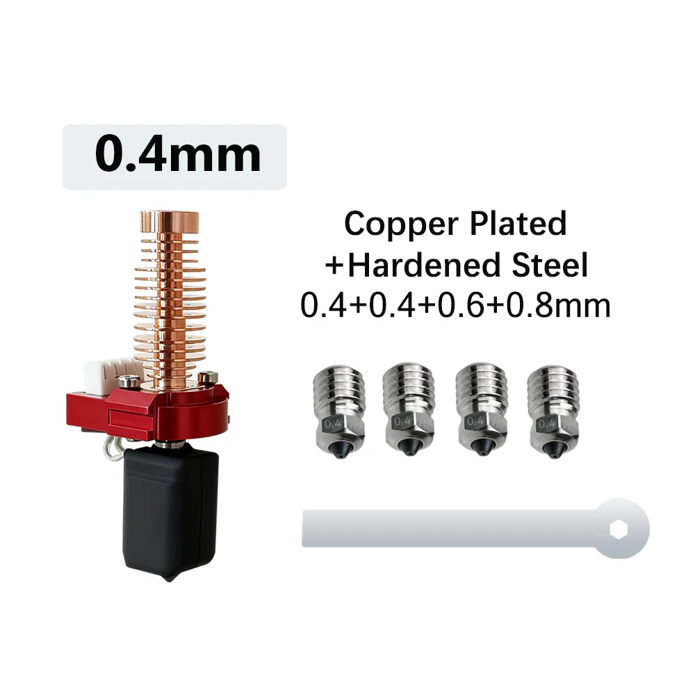For Flashforge Adventurer 5m Nozzle Hardened Steel 0.25 0.4 0.6 0.8 More Wear Resistance Upgrade Ad5m Hotend Heat Up Faster