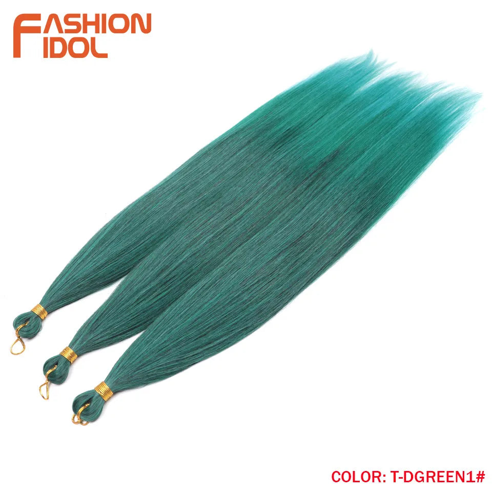 28" 3PCS 300g Ariel Straight Pony Hair Bundles Crochet Braids Hair Synthetic Braiding Hair Ombre Blonde Crochet Hair Extensions