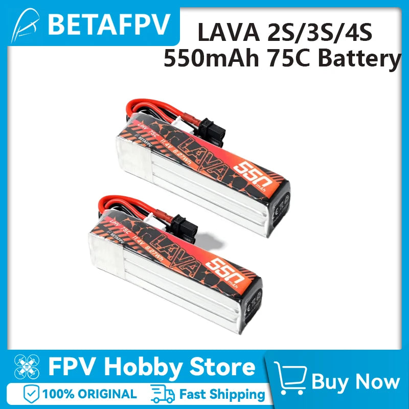 BETAFPV LAVA 2S/3S/4S 550mAh 75C Battery XT30 (2PCS) for Pavo20 Pro Pavo Pico Meteor85 HD