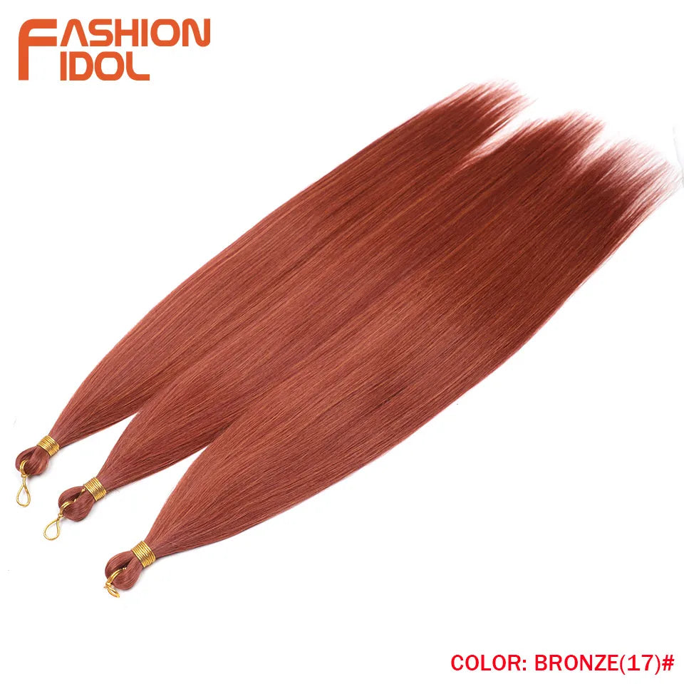 28" 3PCS 300g Ariel Straight Pony Hair Bundles Crochet Braids Hair Synthetic Braiding Hair Ombre Blonde Crochet Hair Extensions
