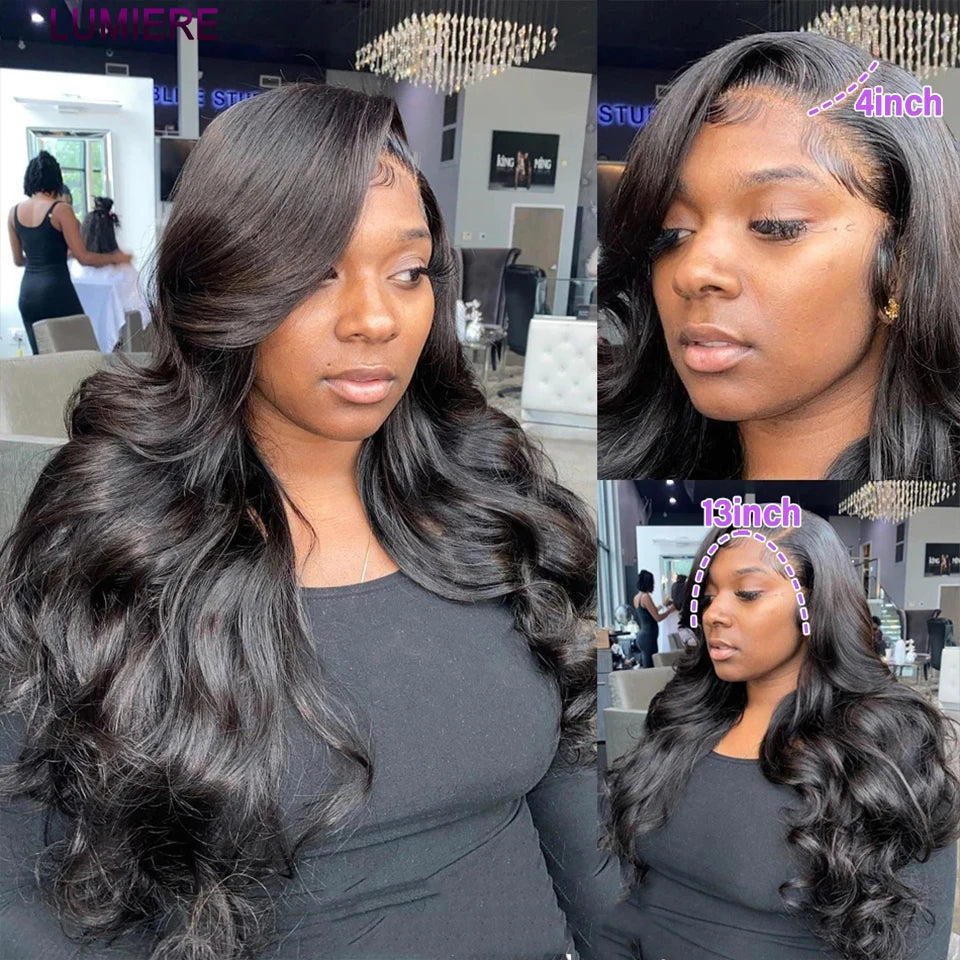 8-30" Body Wave Human Hair Bundles with Closure Frontal HD Transparent Lace Peruvian 100% Raw Virgin Human Hair Weave Extension
