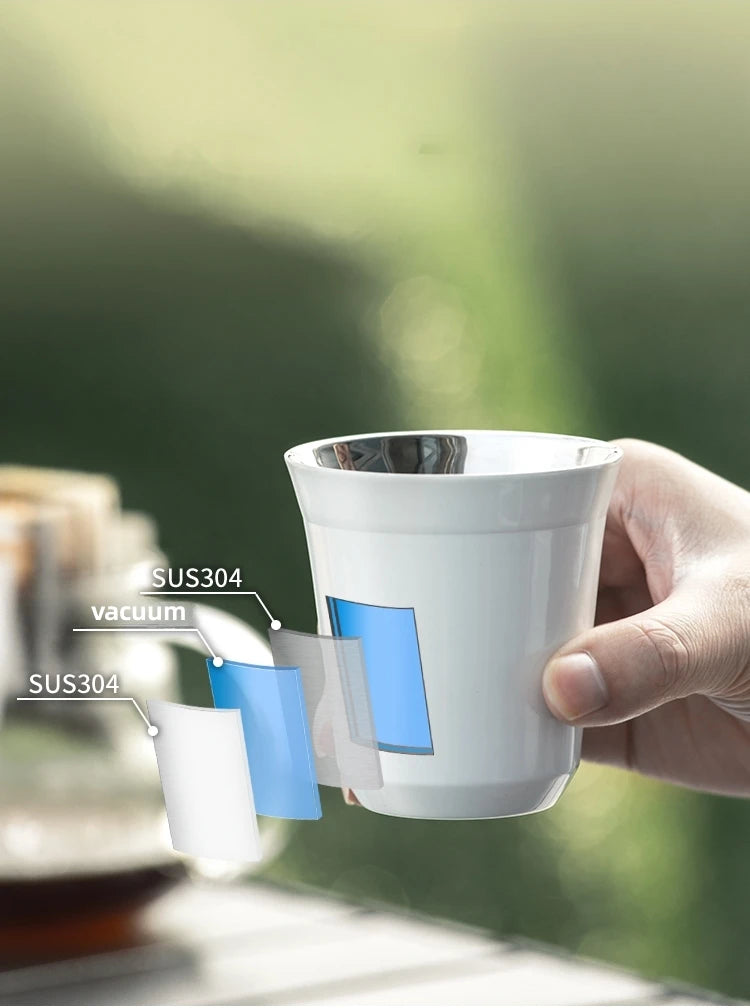 80/160/250ml Outdoor Camping Espresso Mug Thickened 304 Stainless Steel Double Wall Insulation Coffee Cup Tea Cup