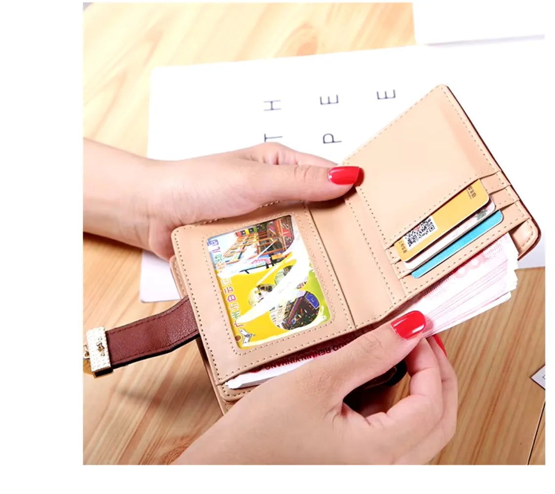 Luxury Women Wallet Leather Purse Short Zipper Clutch Bag Small Hollow Out Leaves Design Fashion Brand Wallets