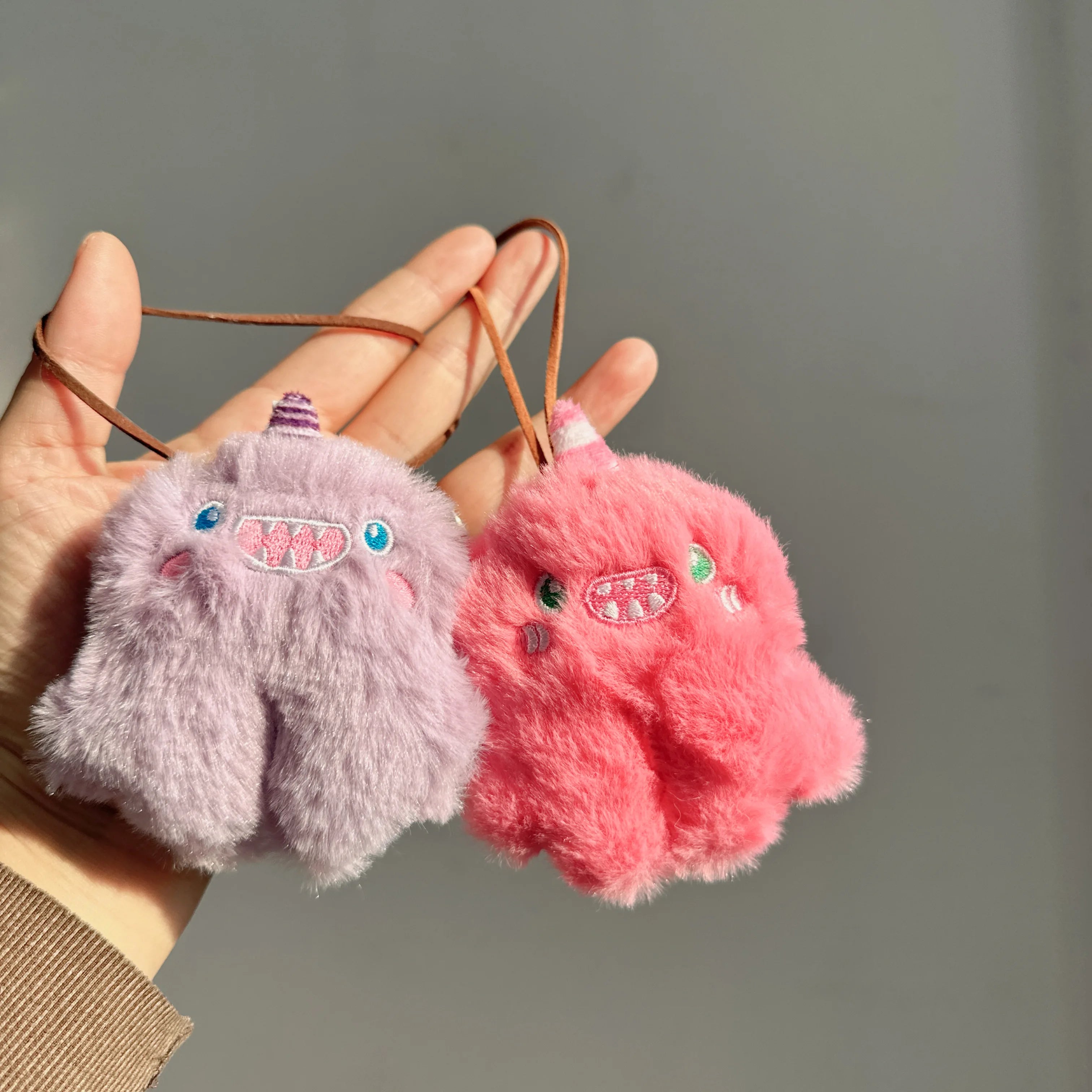 1-10pcs Cartoon Plush Banana Keychain on Backpack Hairy Kawaii Banana Pendant for Women Men Kid Toy Doll Key Chain Bag Car