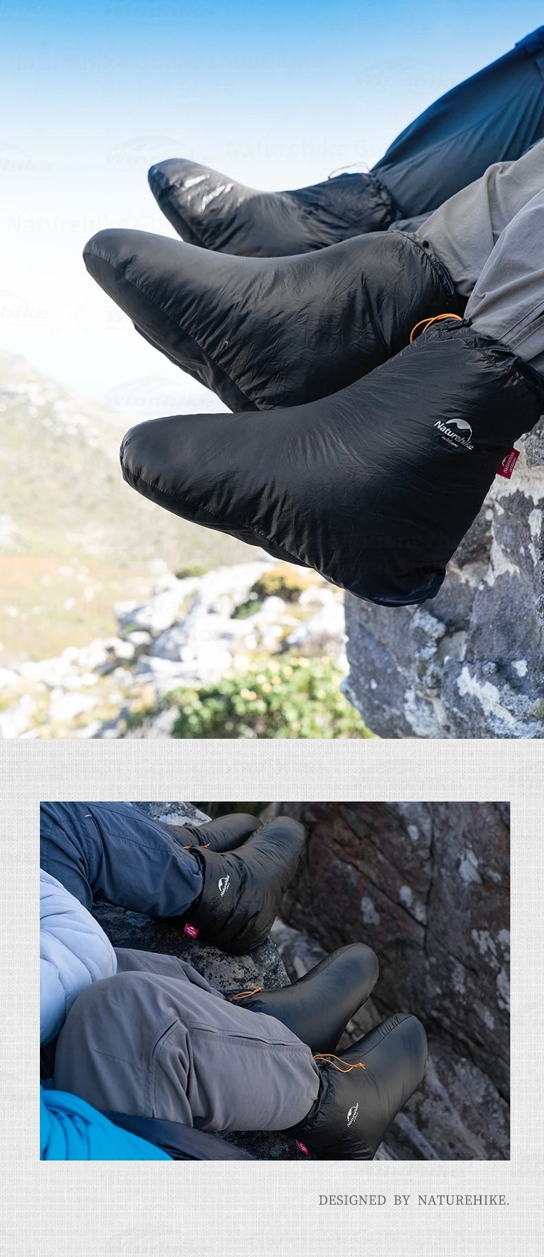 Naturehike Winter Warm Down Foot Outdoor Hiking Duck Down Shoes Cover Camping Travel 650FP Waterproof Ultralight Socks 0°C~-15°C