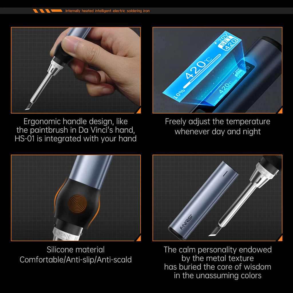 HS-01 Smart Soldering Iron PD 65W Adjustable Constant Temperature Fast Heating Portable