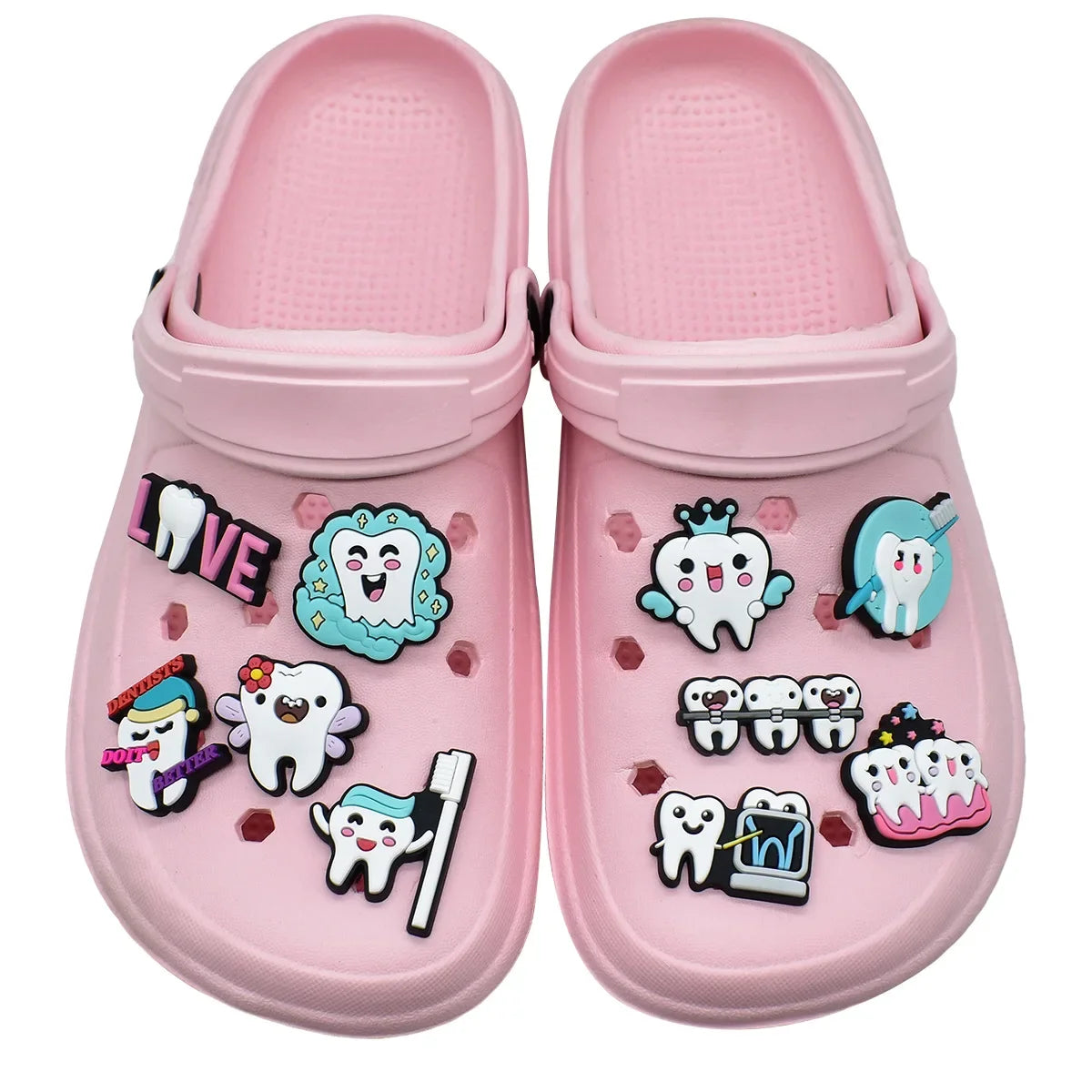 New Arrivals Tooth Health Shoe Charms for Crocs Pin Accessories Charms Clog Shoe Slipper Wristband Decoration Party Gifts