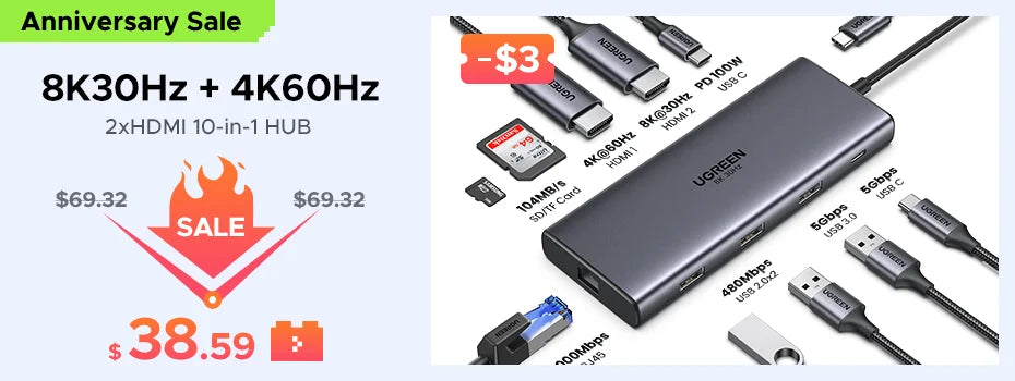 UGREEN Hard Disk Drive Case for 2.5 inch External Hard Drive Portable HDD SSD Box for Power Bank Storage Case Travel Bag