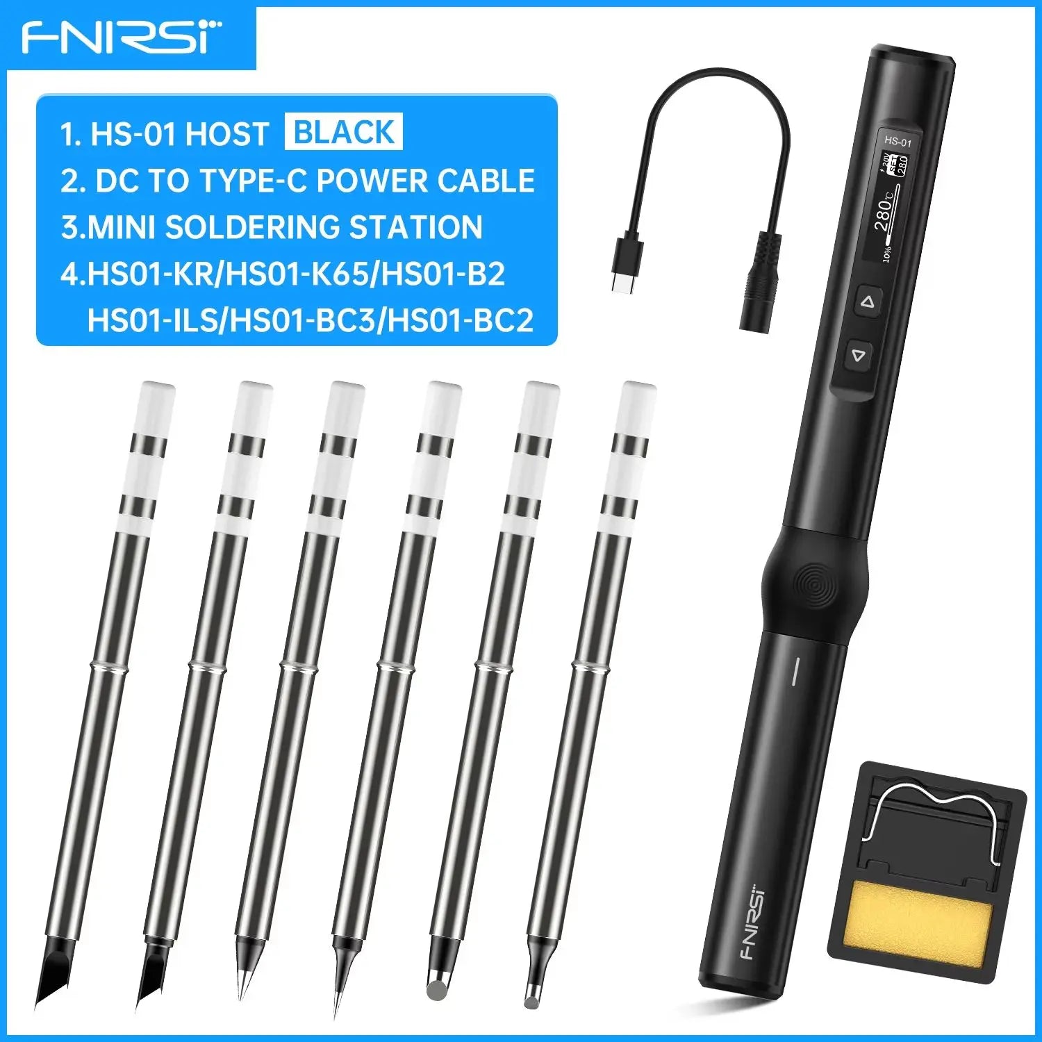 HS-01 Smart Soldering Iron PD 65W Adjustable Constant Temperature Fast Heating Portable
