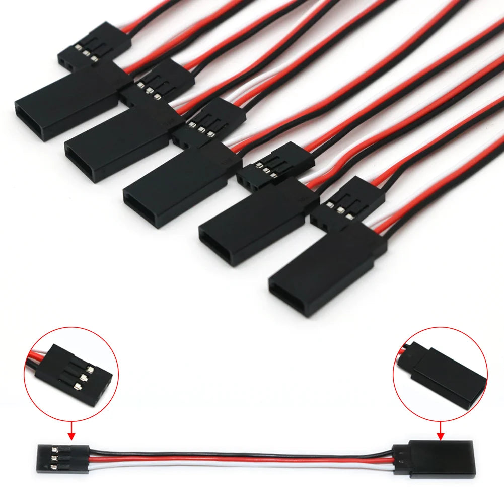 10pcs/lot 10cm 15CM 30CM 50CM 100CM RC Servo Extension Cord Cable Wire 150mm Lead JR Wholesale