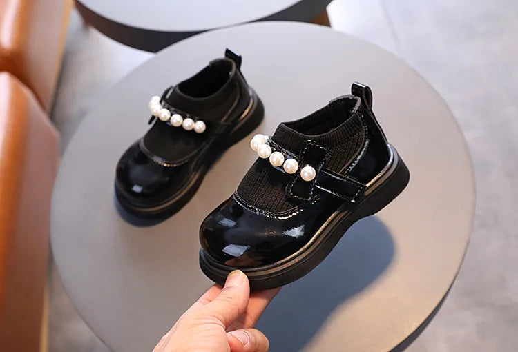 Toddlers Girls Casual Shoes Beading Princess Kids Flats Stretch Fabric Slip-on Fashion Children Shoes Spring Autumn Brand New