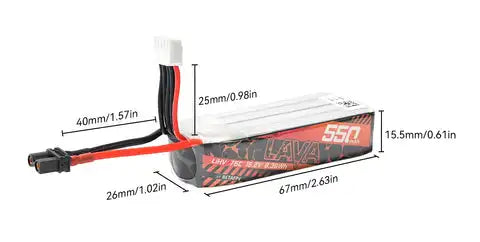 BETAFPV LAVA 2S/3S/4S 550mAh 75C Battery XT30 (2PCS) for Pavo20 Pro Pavo Pico Meteor85 HD