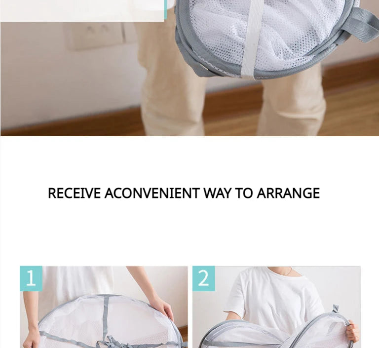 Foldable double-layer clothesline socks sweater socks artifact clothesline flat mesh bag clothesline drying net 1PC