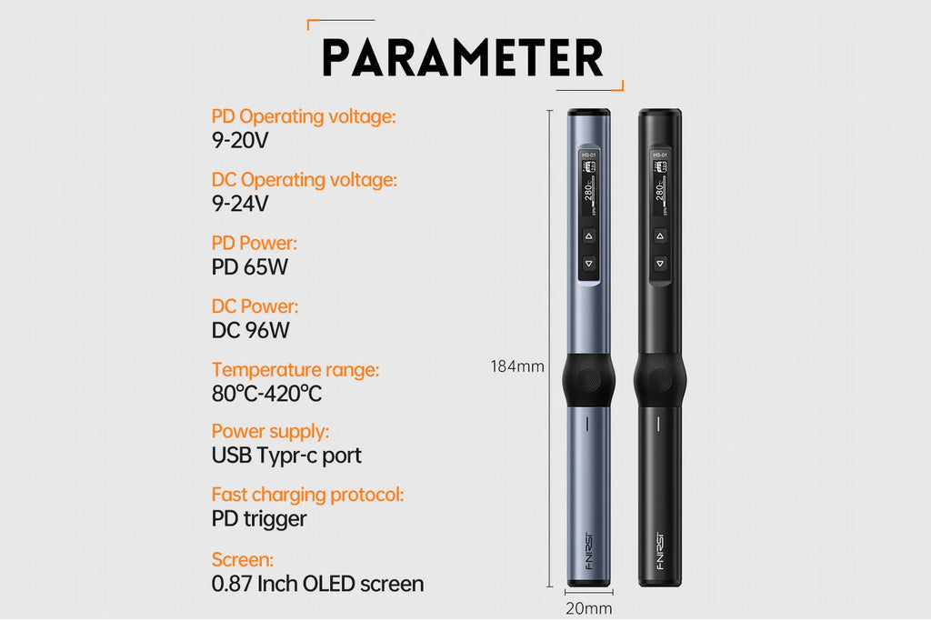 HS-01 Smart Soldering Iron PD 65W Adjustable Constant Temperature Fast Heating Portable