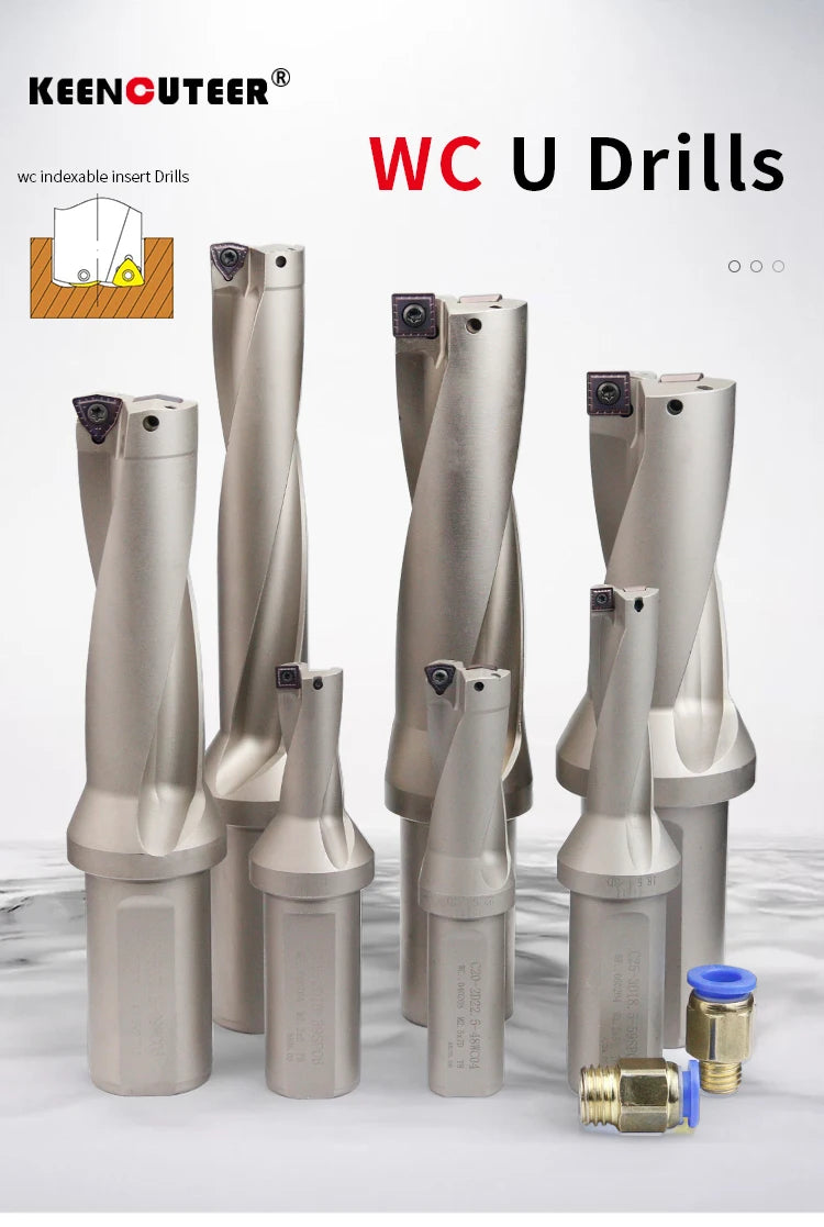 WC Series C20 C25 C32 C40 Drill Bites Insert Drill Metal Drill Bits 11mm-49mm CNC Wate Depth Indexable U Drill Machinery Lathesr