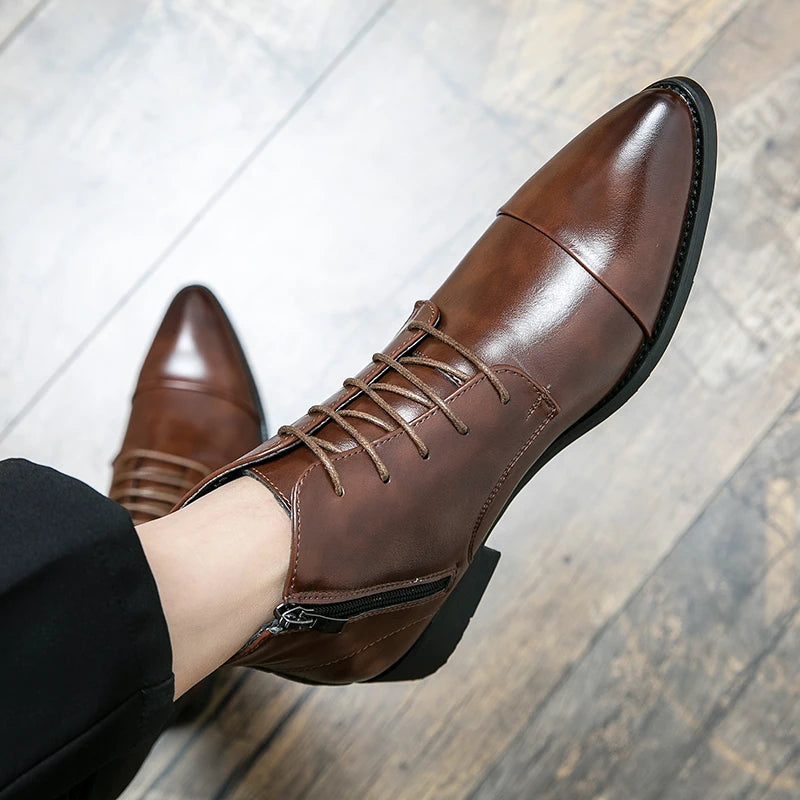 Luxury Designer Men's 38~48 Genuine Leather Italian Brand Dress Shoes Men Fashion Chelsea Casual Boots Retro Ankle Boot Footwear