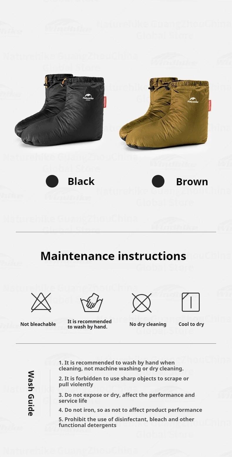 Naturehike Winter Warm Down Foot Outdoor Hiking Duck Down Shoes Cover Camping Travel 650FP Waterproof Ultralight Socks 0°C~-15°C