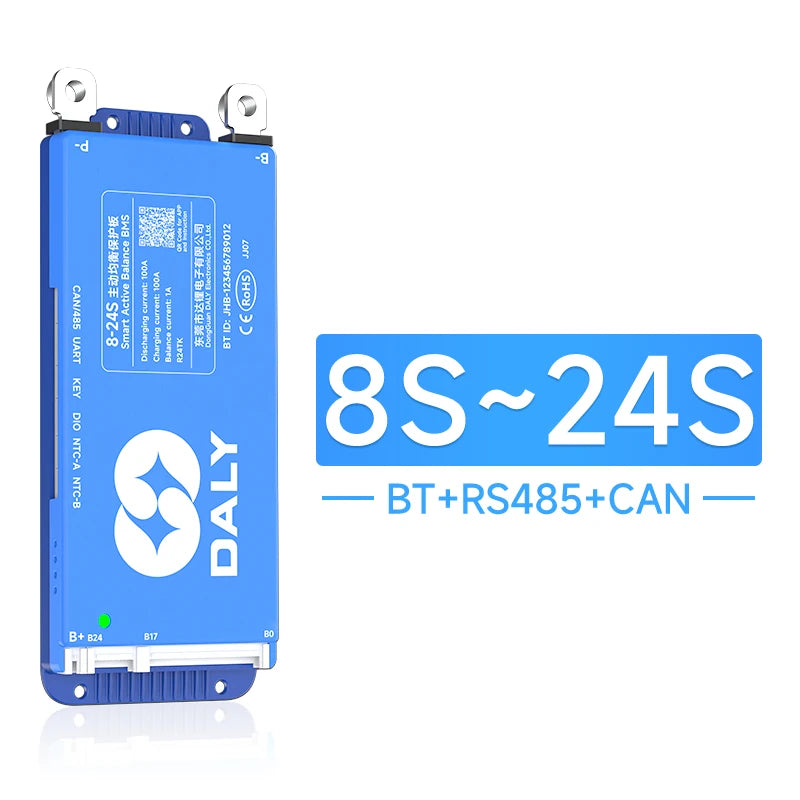 DALY BMS Smart WIFI BMS 4S 12V 8S 24V 16S 48V 80A 100A 1A Active Balancer Built In Bluetooth RS485 CANBUS for Lifepo4 Li-ion LTO