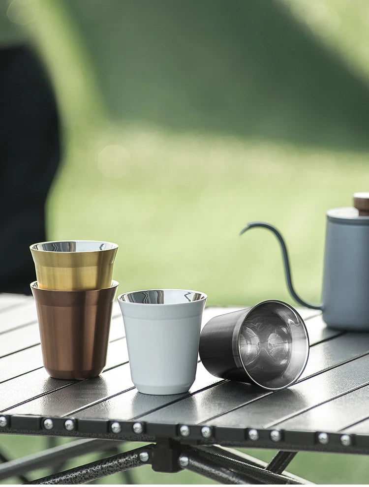 80/160/250ml Outdoor Camping Espresso Mug Thickened 304 Stainless Steel Double Wall Insulation Coffee Cup Tea Cup