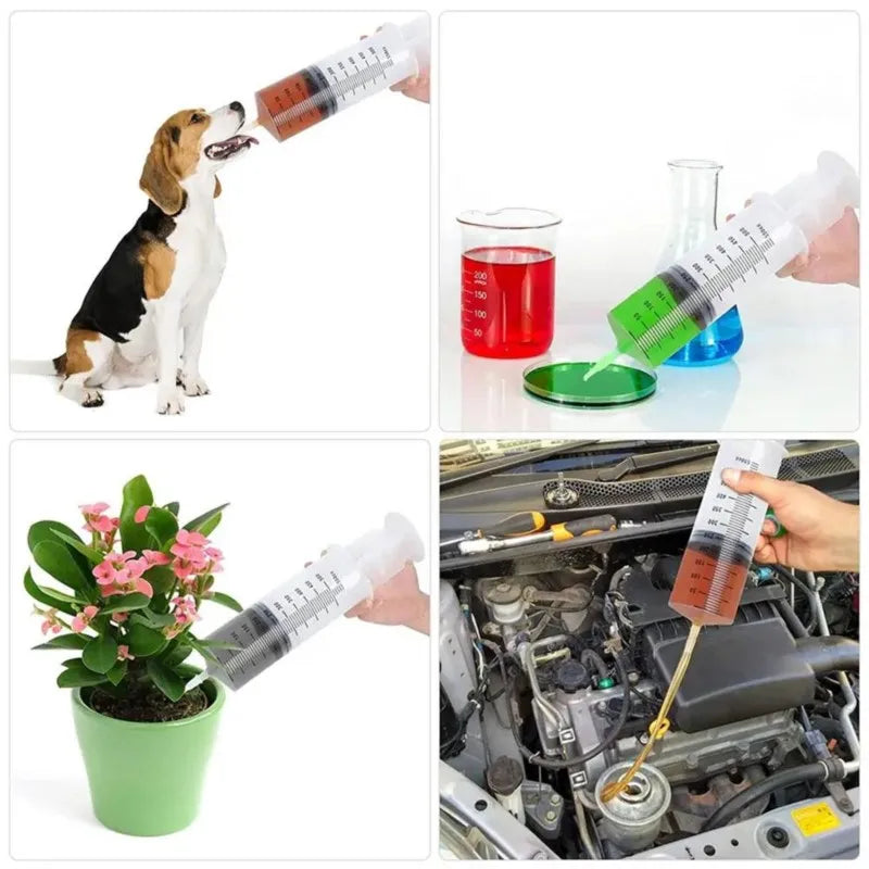 Multi-Functional Durable Large Capacity Plastic Syringes With 1M Hose 20ml-550ml 100ml For Pet Feeding Oil Pump Measurement Tool