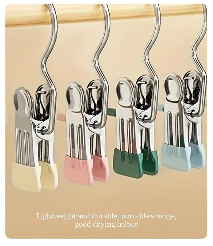 5 Pcs Portable Metal Hook Clip Multifunctional Clothespins Hat Storage Organizer Clip Boot Shoe Pant Wardrobe Cap Organizer
