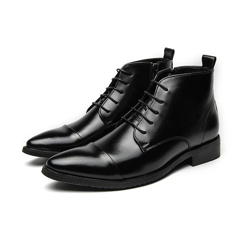 Luxury Designer Men's 38~48 Genuine Leather Italian Brand Dress Shoes Men Fashion Chelsea Casual Boots Retro Ankle Boot Footwear