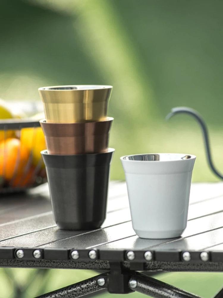80/160/250ml Outdoor Camping Espresso Mug Thickened 304 Stainless Steel Double Wall Insulation Coffee Cup Tea Cup