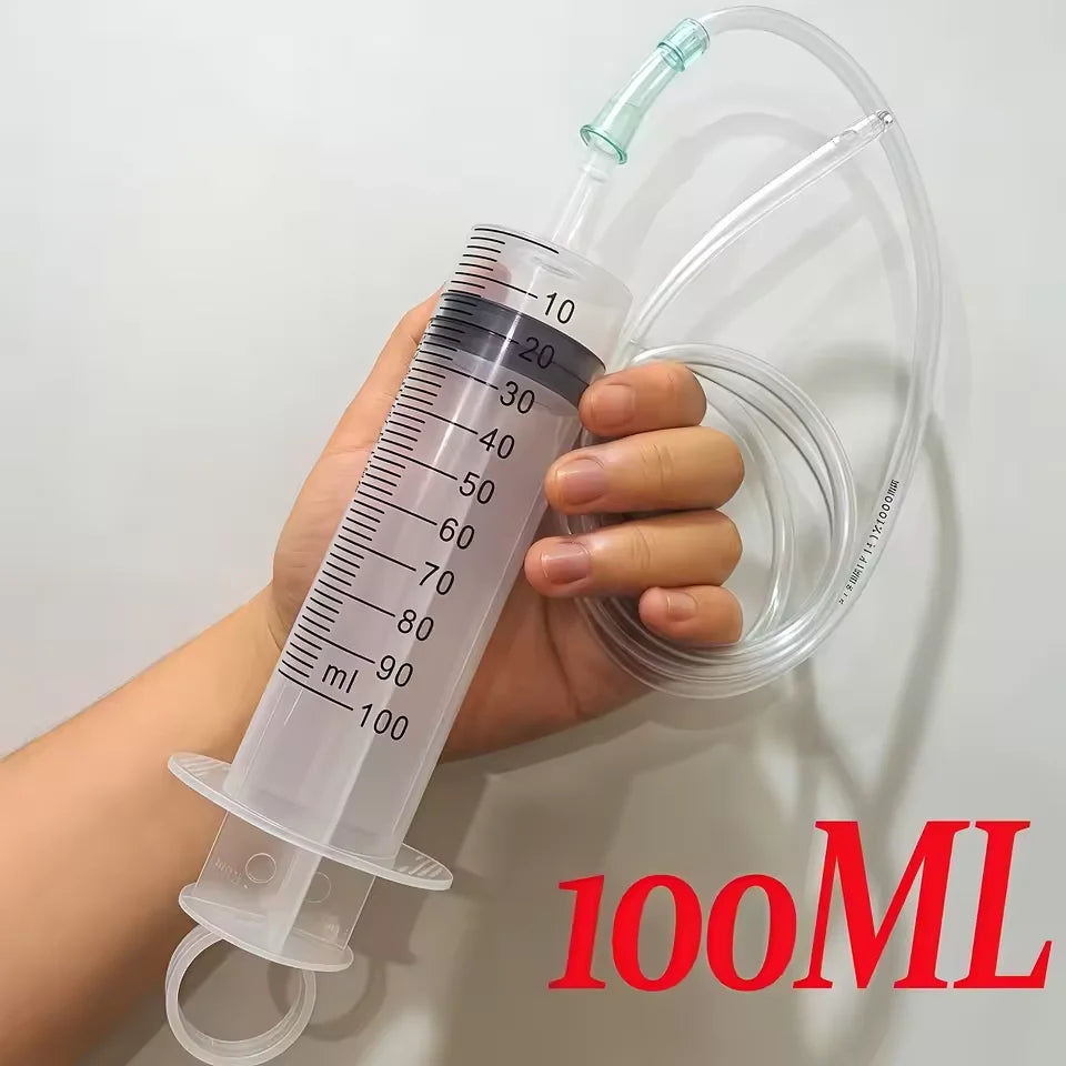 Multi-Functional Durable Large Capacity Plastic Syringes With 1M Hose 20ml-550ml 100ml For Pet Feeding Oil Pump Measurement Tool