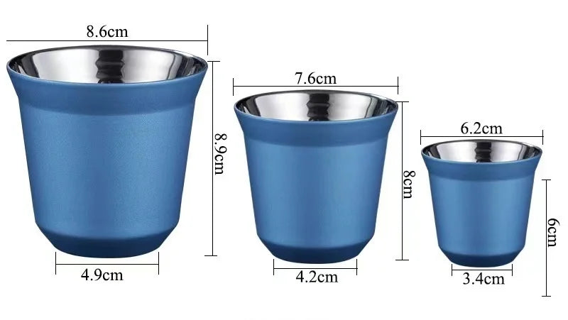 80/160/250ml Outdoor Camping Espresso Mug Thickened 304 Stainless Steel Double Wall Insulation Coffee Cup Tea Cup