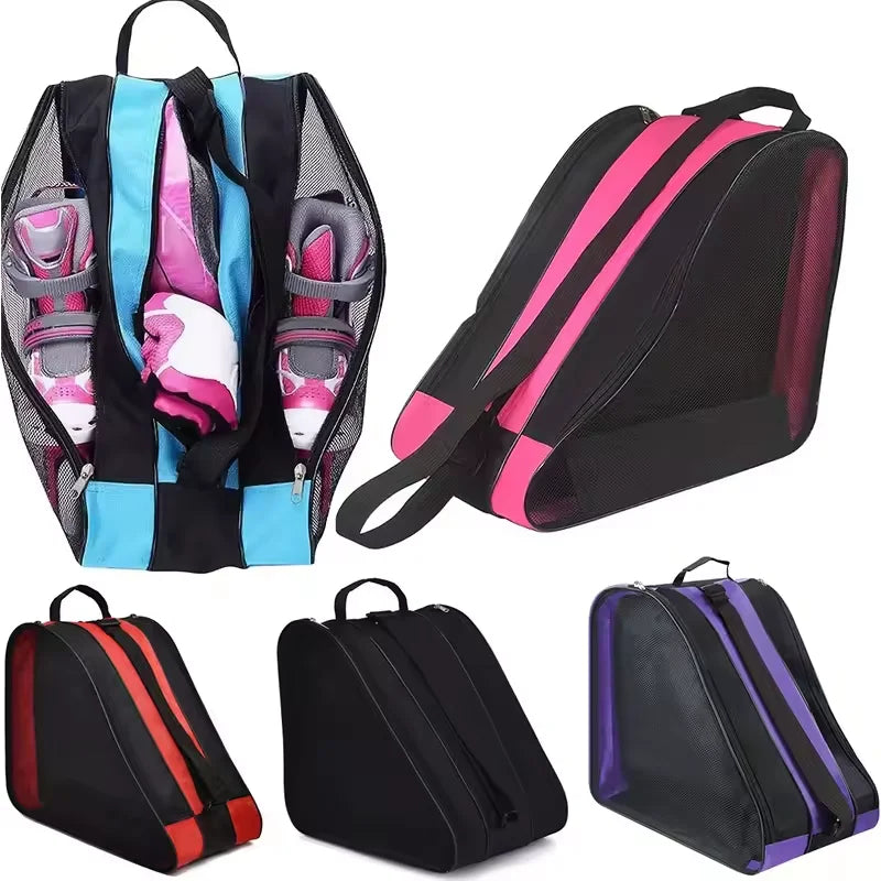 Portable Roller Skates Bag Ice Skating Bag Large Capacity Breathable Kids Inline Skates Bag Ski Snow Boots Bag Skating Shoes Bag