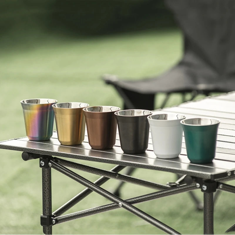 80/160/250ml Outdoor Camping Espresso Mug Thickened 304 Stainless Steel Double Wall Insulation Coffee Cup Tea Cup