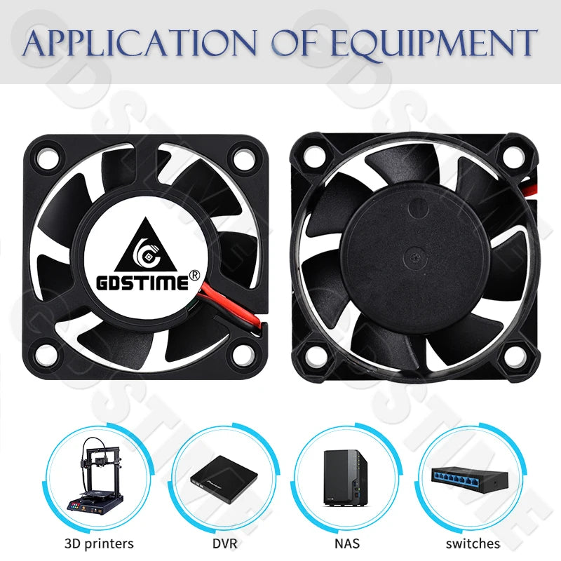 2Pcs Gdstime DC 24V 12V 5V 40mm x 40mm x 10mm 2-Pin Ball Bearing Computer PC Case Cooling Fan 4010