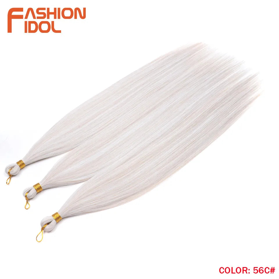 28" 3PCS 300g Ariel Straight Pony Hair Bundles Crochet Braids Hair Synthetic Braiding Hair Ombre Blonde Crochet Hair Extensions