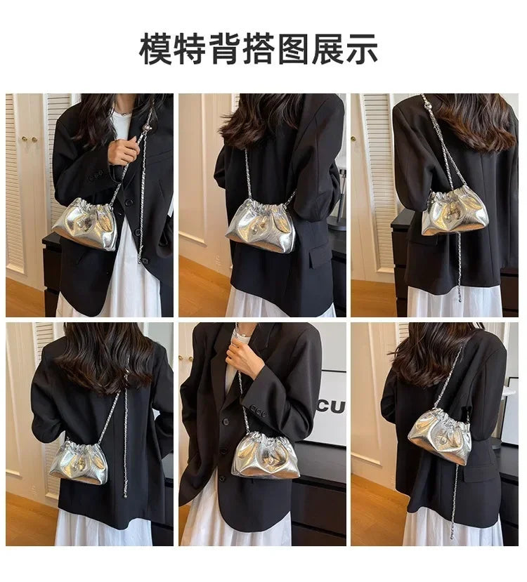 Women 2025 Y2K Millennium Bag  New High Sense Shoulder Bags Summer Chain Bag Fashion Bucket Bag Messenger Bags Purses Handbags