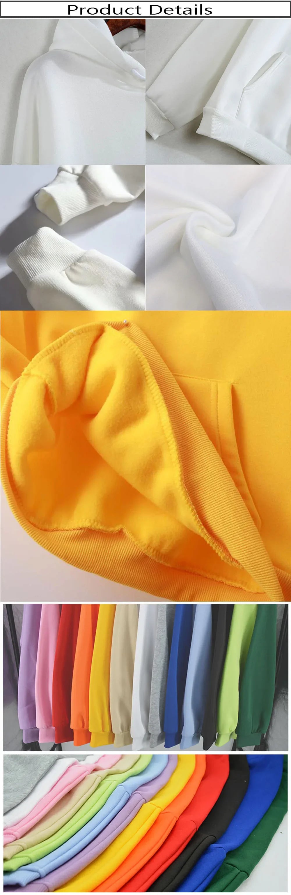 Hoodies Long Sleeve Fashion Hooded Sweatshirts Casual Autumn Fleece Male Sudaderas Streetwear Men Top