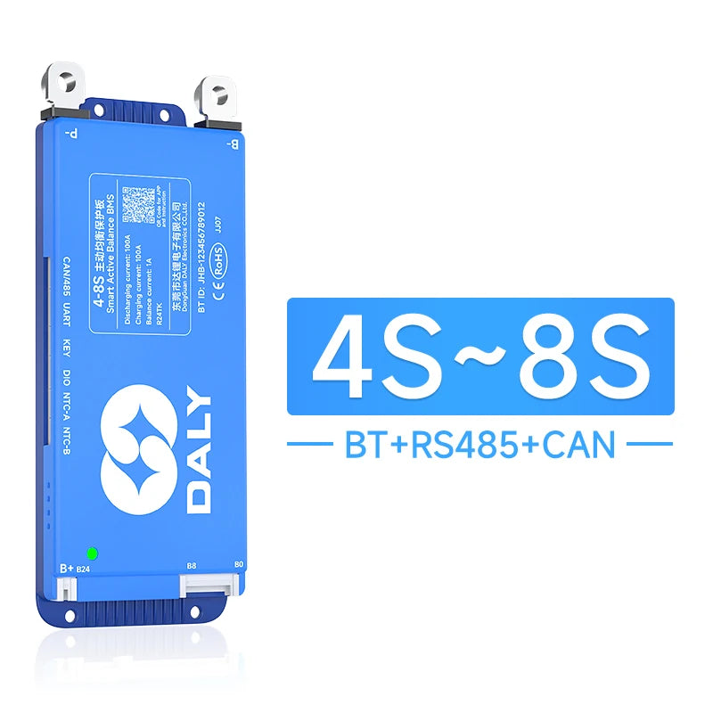 DALY BMS Smart WIFI BMS 4S 12V 8S 24V 16S 48V 80A 100A 1A Active Balancer Built In Bluetooth RS485 CANBUS for Lifepo4 Li-ion LTO