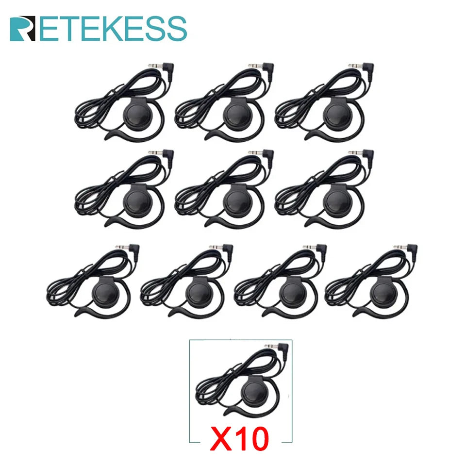 RETEKESS 3.5mm Wireless Headphone Wireless Tour Guide System,Single Side Earphone,Earhook For T131,T131S,T130P,TT116,TT125,TT122