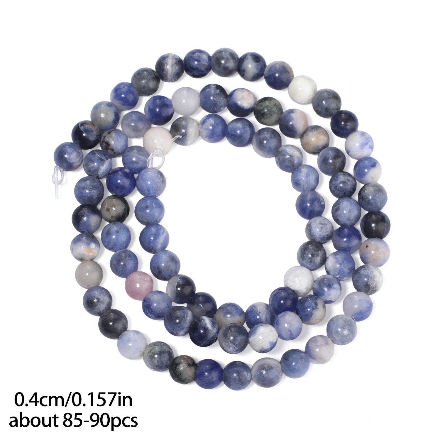Natural Stone Flower Sodalite Smooth Pendant Beads for Jewelry Making DIY Necklace Earrings Accessory Wholesale 4/6/8/10mm