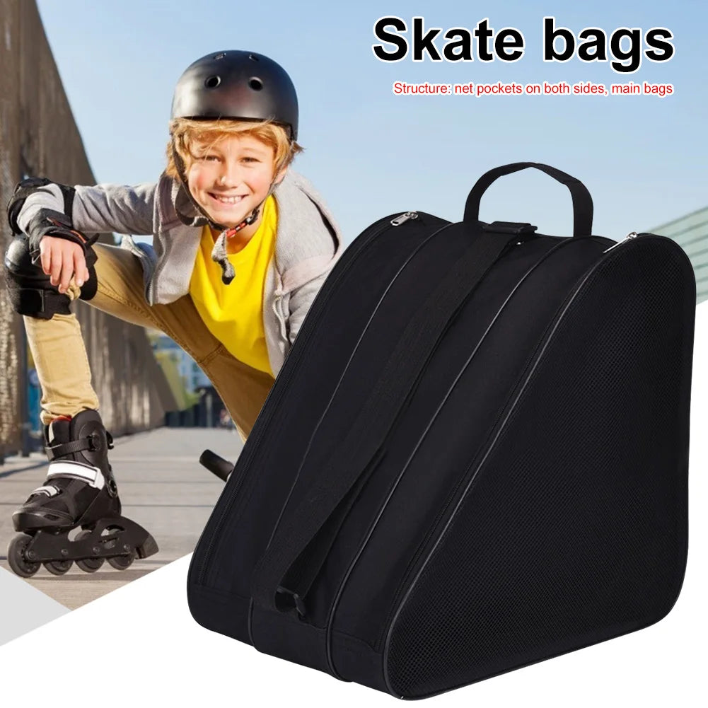 Portable Roller Skates Bag Ice Skating Bag Large Capacity Breathable Kids Inline Skates Bag Ski Snow Boots Bag Skating Shoes Bag