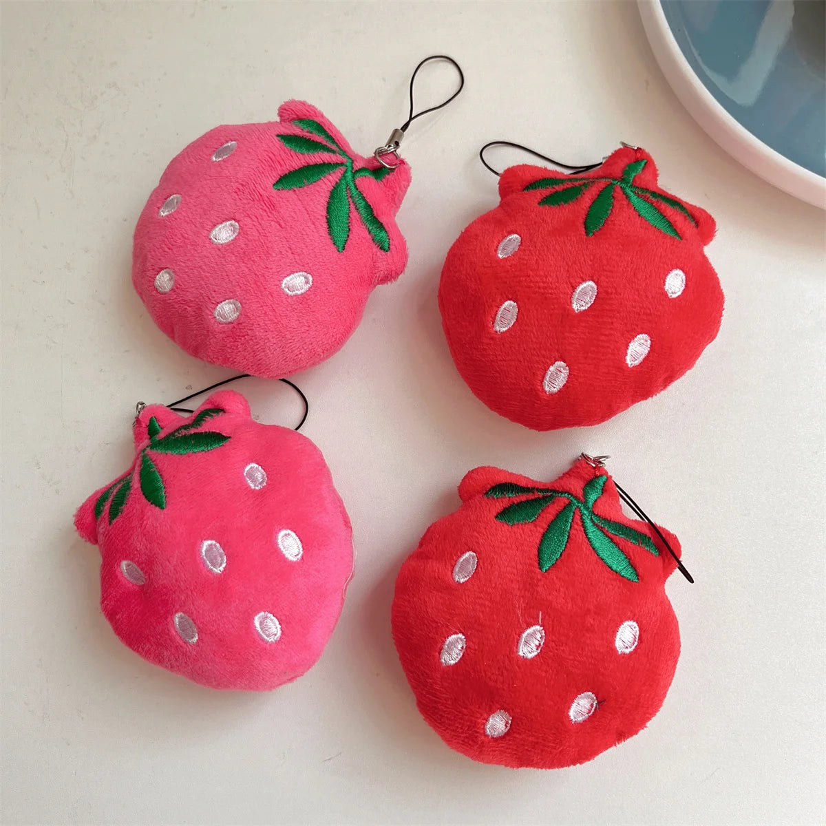 1-10pcs Cartoon Plush Banana Keychain on Backpack Hairy Kawaii Banana Pendant for Women Men Kid Toy Doll Key Chain Bag Car