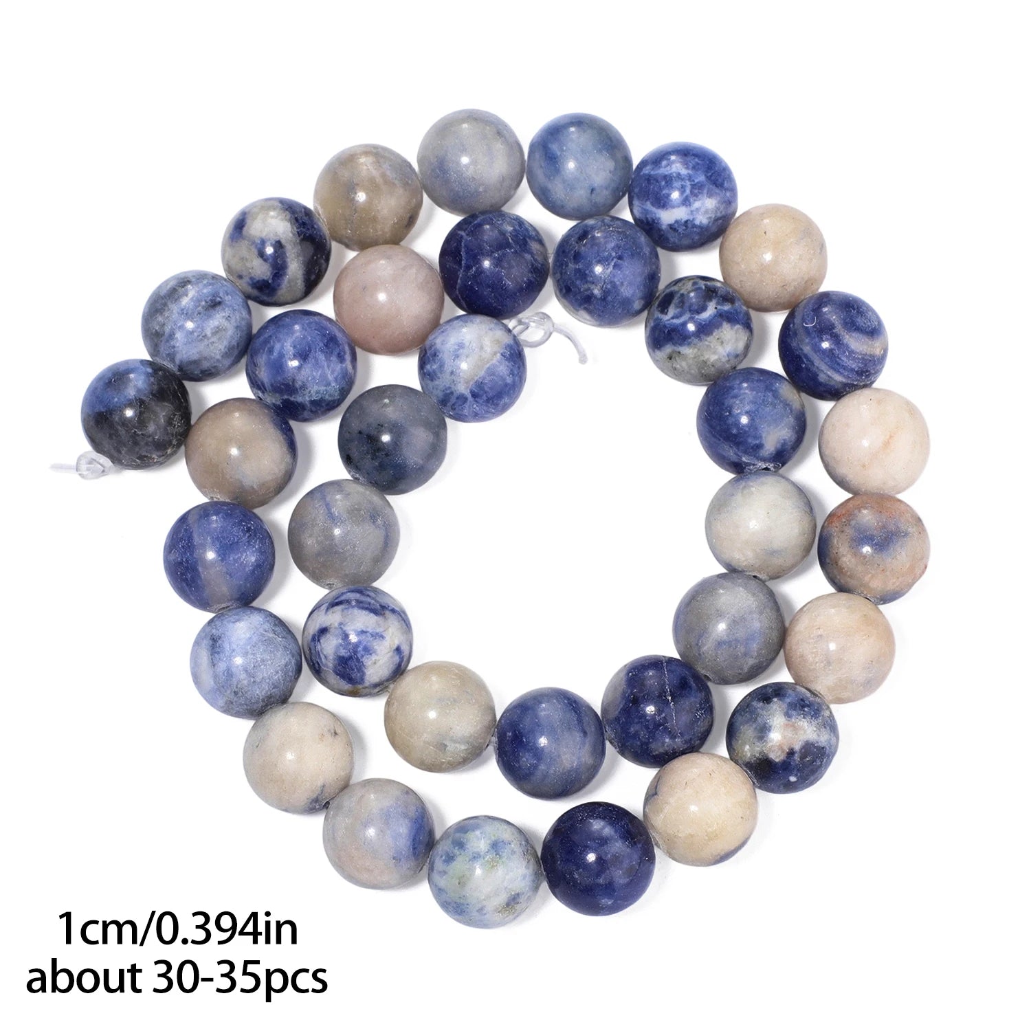 Natural Stone Flower Sodalite Smooth Pendant Beads for Jewelry Making DIY Necklace Earrings Accessory Wholesale 4/6/8/10mm