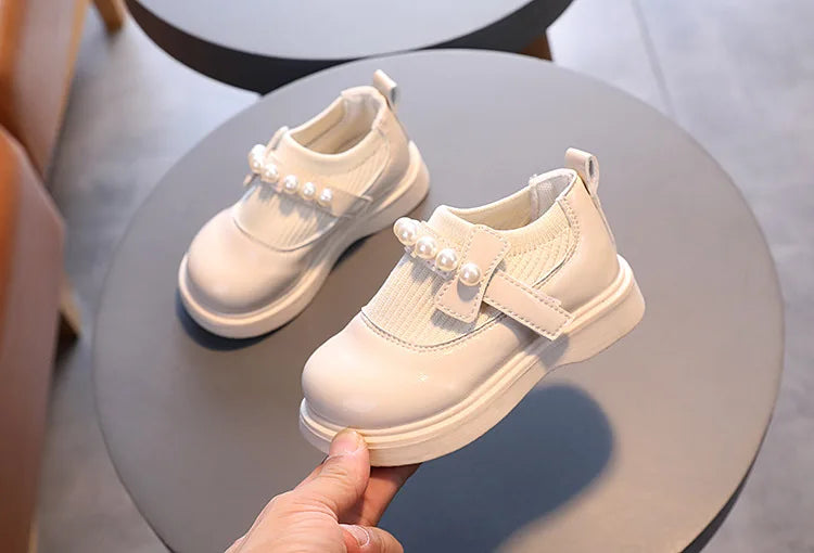 Toddlers Girls Casual Shoes Beading Princess Kids Flats Stretch Fabric Slip-on Fashion Children Shoes Spring Autumn Brand New