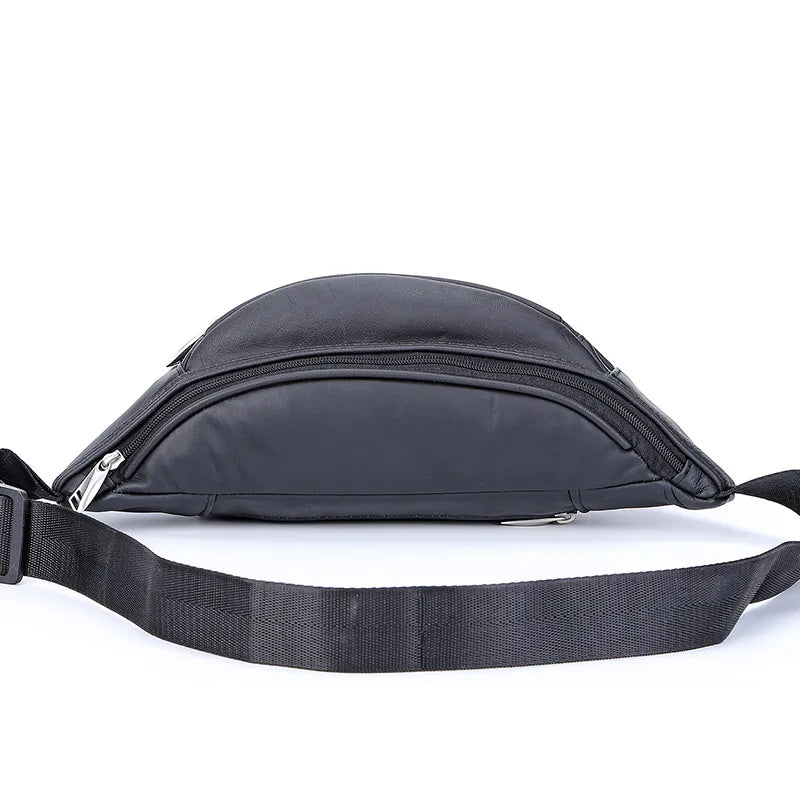 Fashion Men Genuine Leather Fanny Bag for Phone Pouch Male Leather Messenger Bags Brand Fanny Pack Male Travel Waist Bag Men