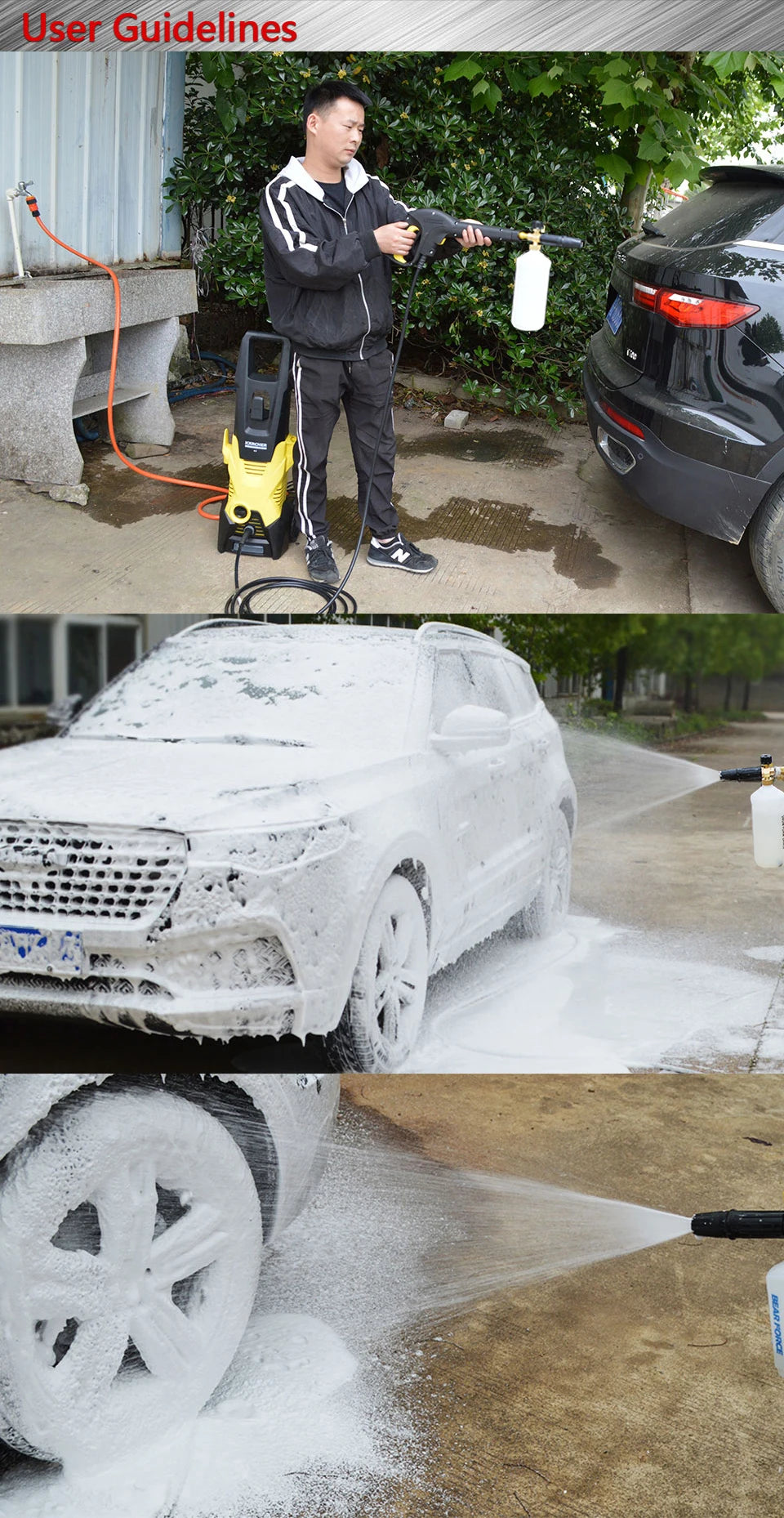 Foam Generator Foam Cannon Foam Nozzle Car Foam Wash for Karcher K2 K3 K4 K5 K6 K7 Tornado Gun High Pressure Washer Car Washer