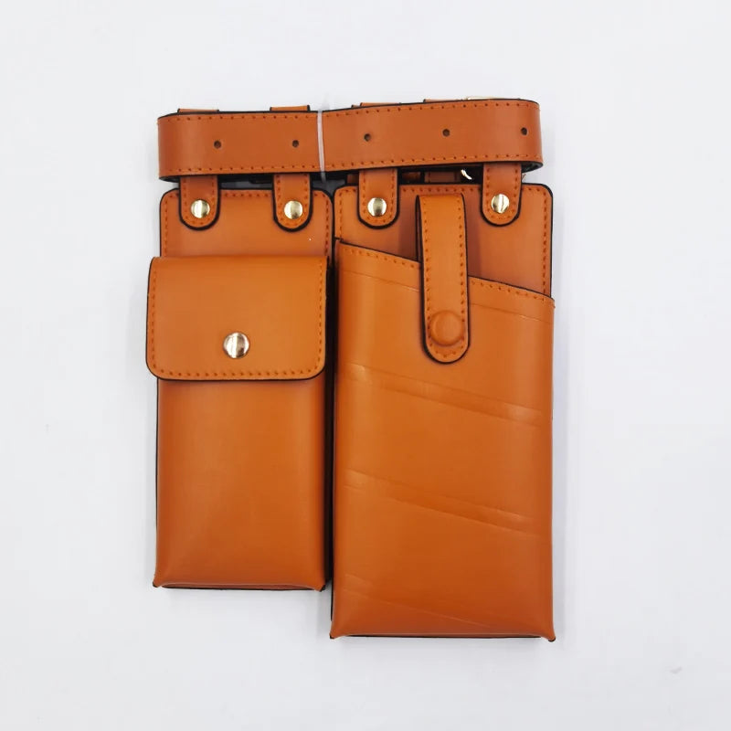 2 Pcs Women Waist Bag Hip Hop Leather Belt Bags Tactical Crossbody Chest Bag Female Fanny Pack Small Designer Luxury Hip Pocket