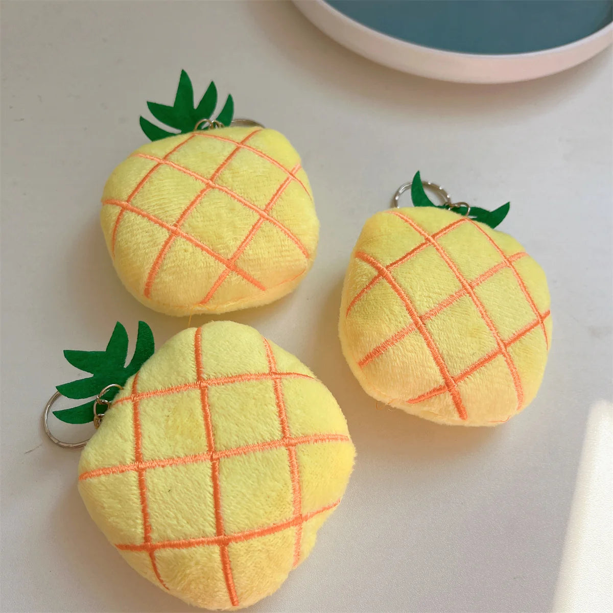 1-10pcs Cartoon Plush Banana Keychain on Backpack Hairy Kawaii Banana Pendant for Women Men Kid Toy Doll Key Chain Bag Car